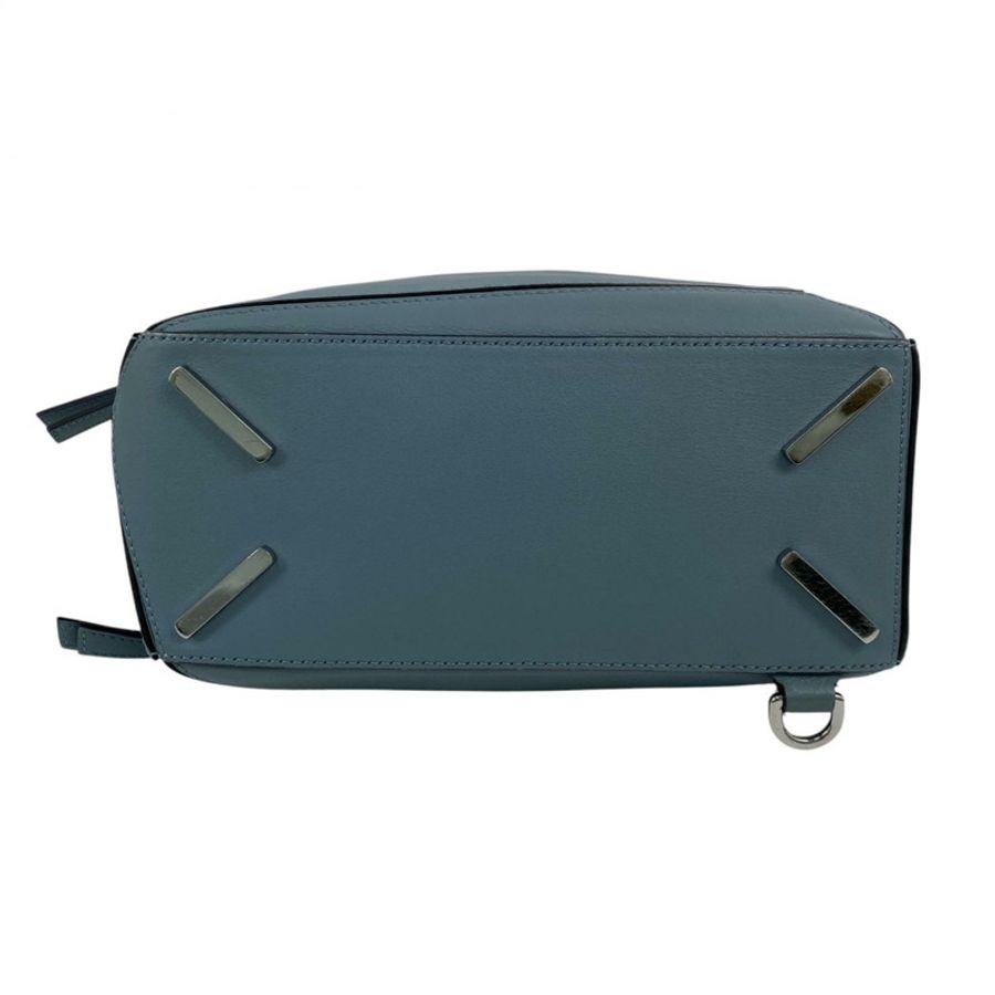 △ LOEWE 羅意威 Blue Calfskin Puzzle 2 way bag 藍色小牛皮兩用袋-267012517-4