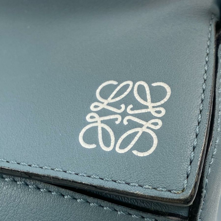 △ LOEWE 羅意威 Blue Calfskin Puzzle 2 way bag 藍色小牛皮兩用袋-267012517-11