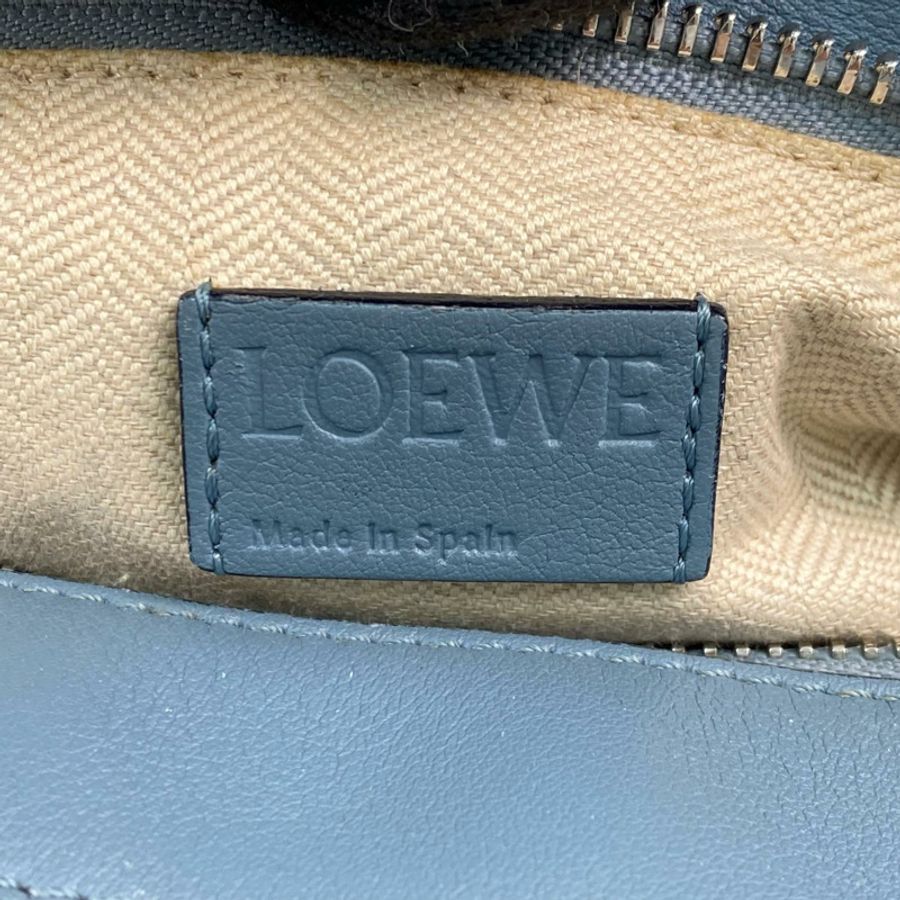 △ LOEWE 羅意威 Blue Calfskin Puzzle 2 way bag 藍色小牛皮兩用袋-267012517-12
