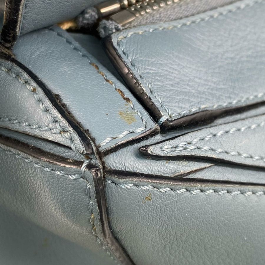 △ LOEWE 羅意威 Blue Calfskin Puzzle 2 way bag 藍色小牛皮兩用袋-267012517-14