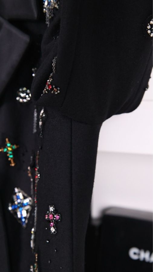 Chanel 08年高级手工坊系列秀款重工刺绣钉珠花花莱茵石大衣外套-21