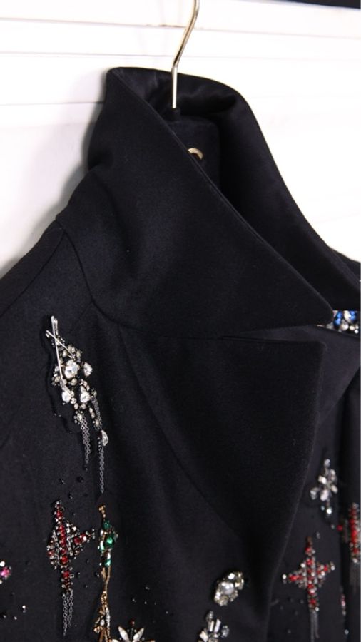 Chanel 08年高级手工坊系列秀款重工刺绣钉珠花花莱茵石大衣外套-31