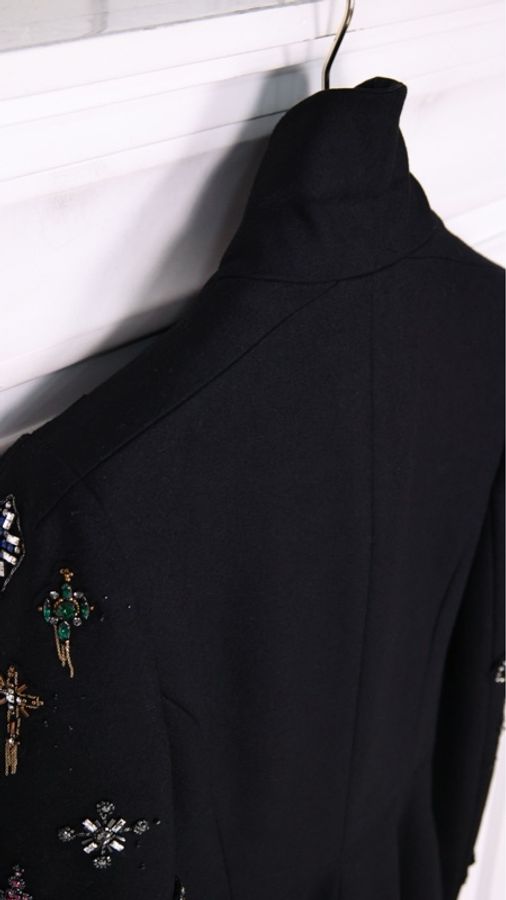 Chanel 08年高级手工坊系列秀款重工刺绣钉珠花花莱茵石大衣外套-34