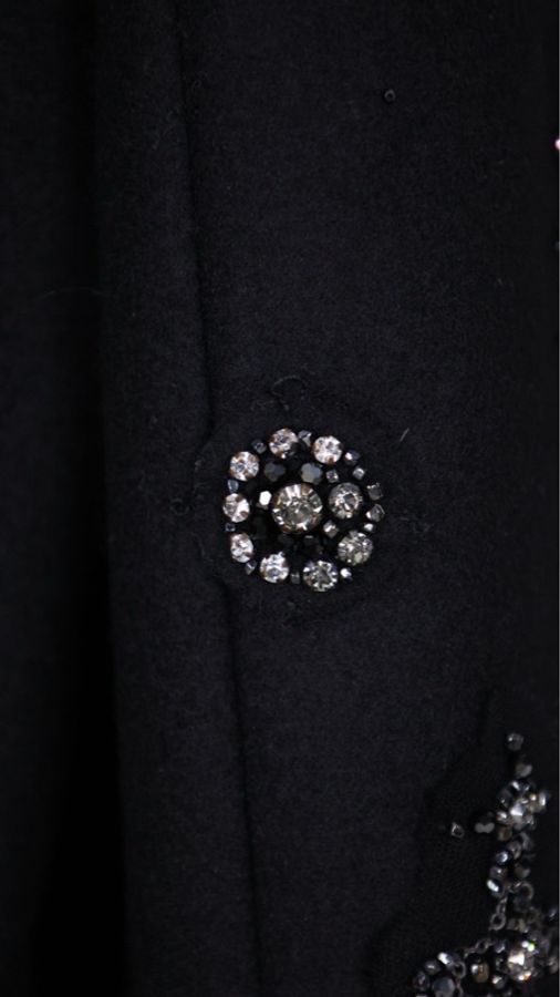 Chanel 08年高级手工坊系列秀款重工刺绣钉珠花花莱茵石大衣外套-36