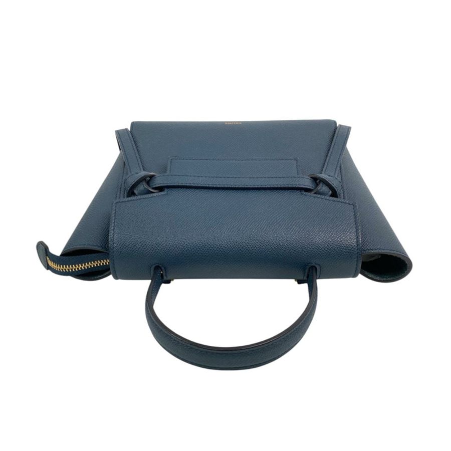 △ CELINE 思琳 Navy Calfskin Nano Belt Bag 2 way bag 深藍色小牛皮兩用袋-267012880-10