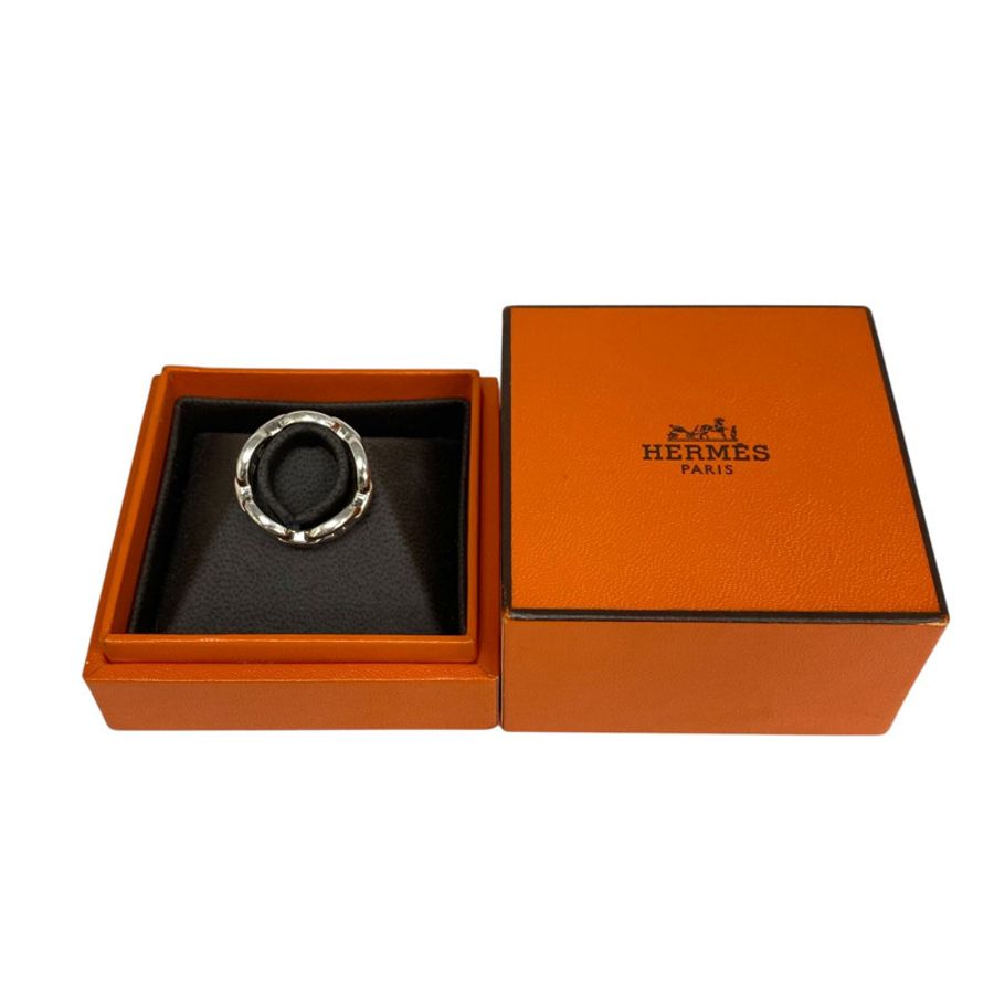☆ HERMES 愛馬仕 925 Silver chain d'ancre Fashion Ring 925純銀戒指 #55-267013085-1