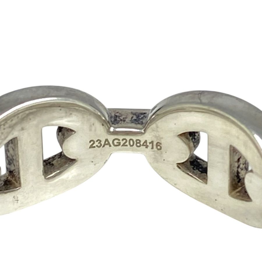 ☆ HERMES 愛馬仕 925 Silver chain d'ancre Fashion Ring 925純銀戒指 #55-267013085-9