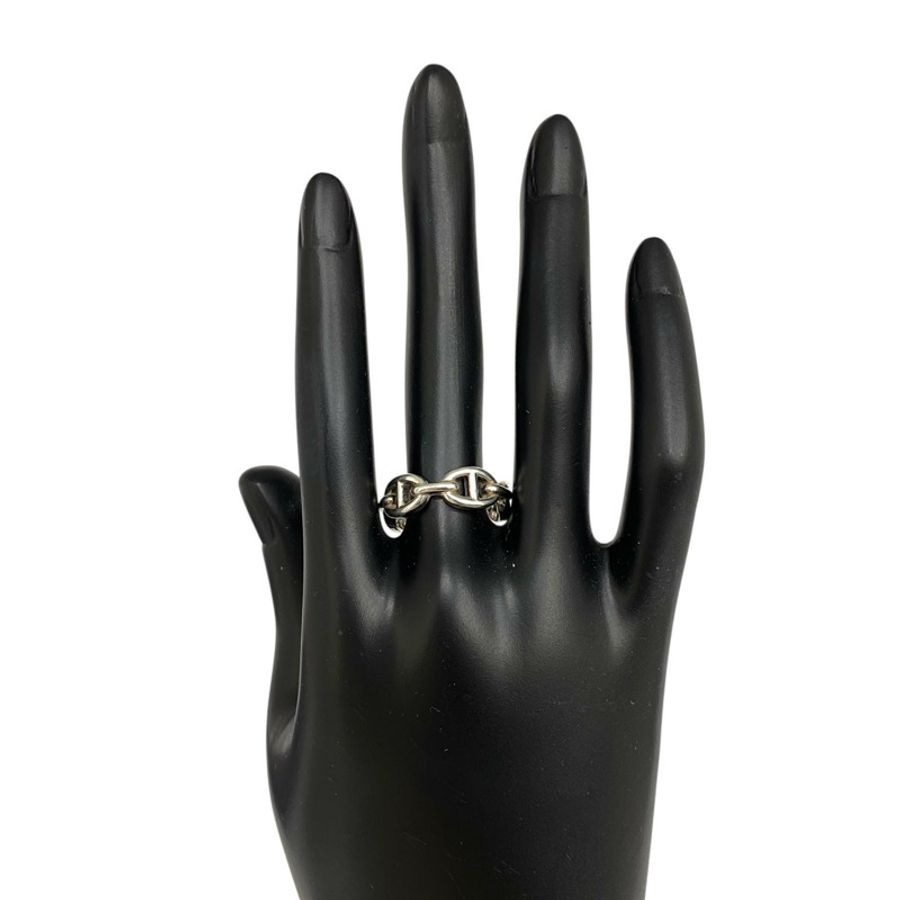☆ HERMES 愛馬仕 925 Silver chain d'ancre Fashion Ring 925純銀戒指 #55-267013085-12