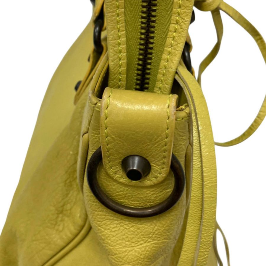 ☆ BALENCIAGA 巴黎世家 Yellow Goatskin Velo 2 way bag 黃色山羊皮兩用袋-267013284-5