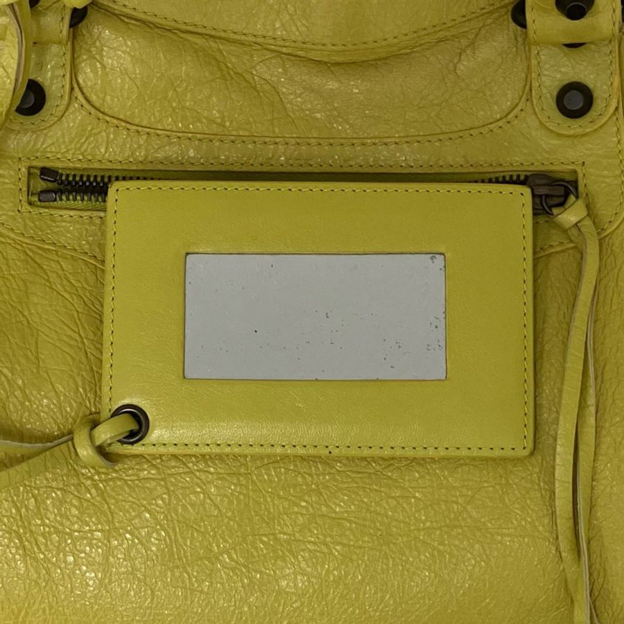 ☆ BALENCIAGA 巴黎世家 Yellow Goatskin Velo 2 way bag 黃色山羊皮兩用袋-267013284-19