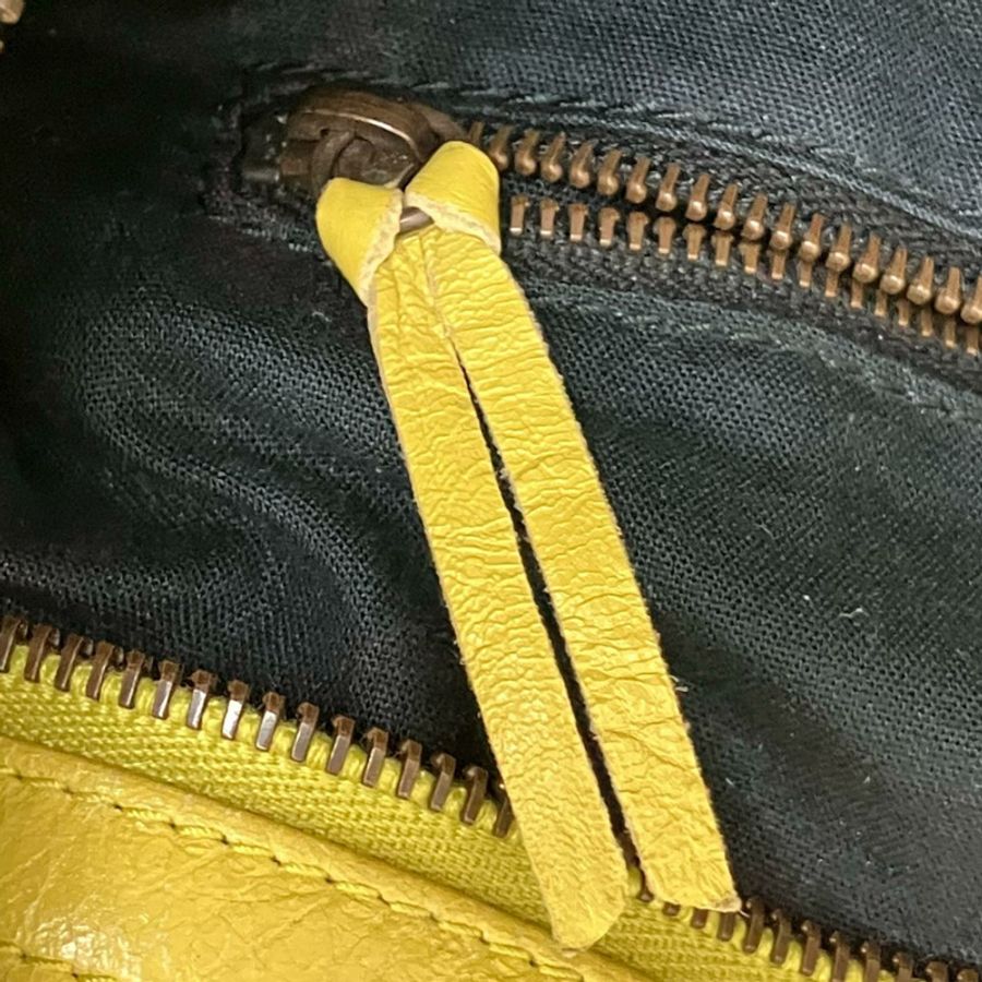 ☆ BALENCIAGA 巴黎世家 Yellow Goatskin Velo 2 way bag 黃色山羊皮兩用袋-267013284-24