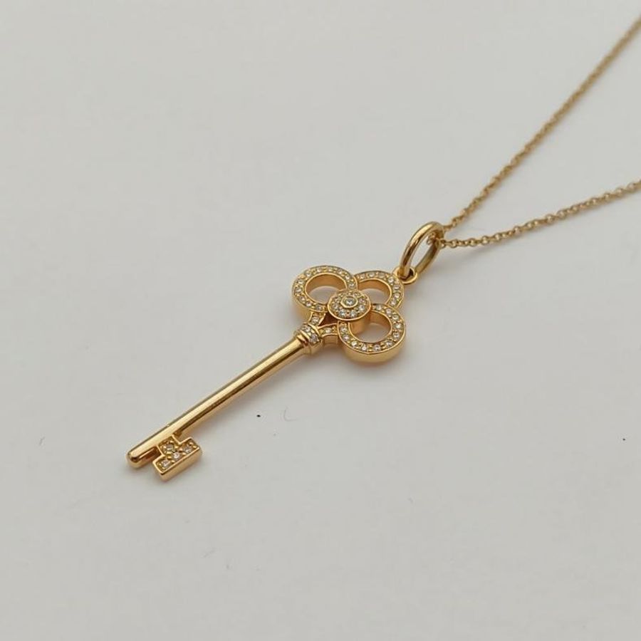 TIFFANY&CO TiffanyKeys皇冠鑰匙項鏈中號18K玫瑰金/鑽石-2
