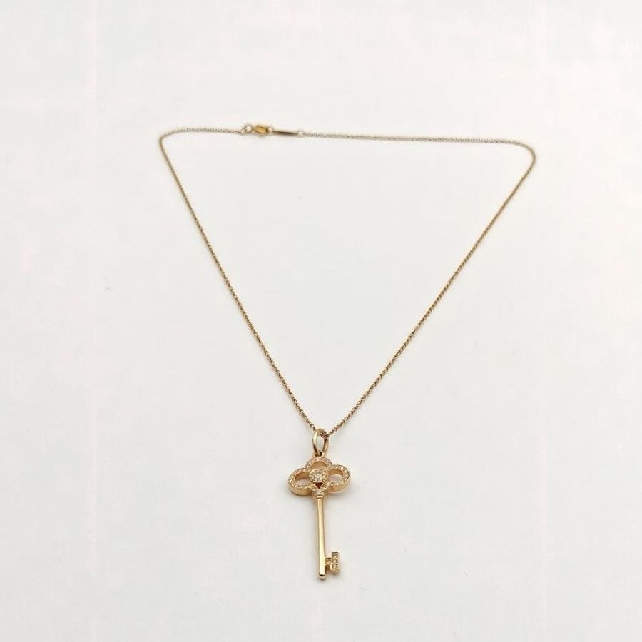 TIFFANY&CO TiffanyKeys皇冠鑰匙項鏈中號18K玫瑰金/鑽石-5