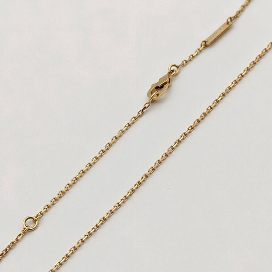 VAN CLEEF&ARPELS VintageAlhambra中號單花項鏈新扣18K黃金/孔雀石-3