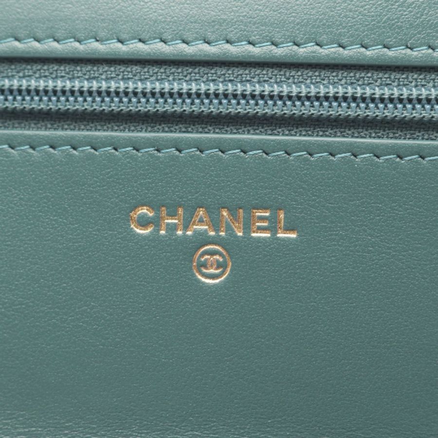 香奈兒 (CHANEL) 絎縫鏈條肩背包/斜背包/皮夾 AP2289 皮革 綠色 GHW CC-3