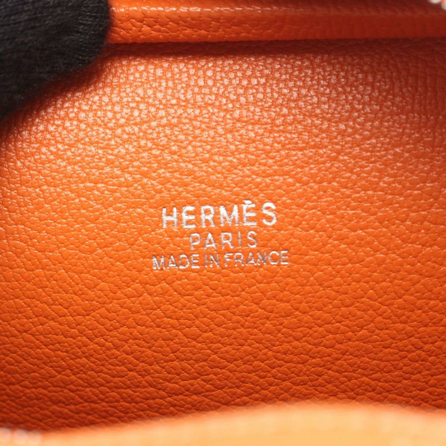 愛馬仕 (HERMES) Mini Plume 20 手提包，H Epsom 皮革，橙色，二手，女士，帶五金配件-3