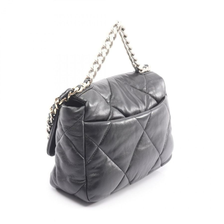 CHANEL 19 dix-neuf 馬特拉斯鏈斜背包 AS1160 小羊皮 黑色-1