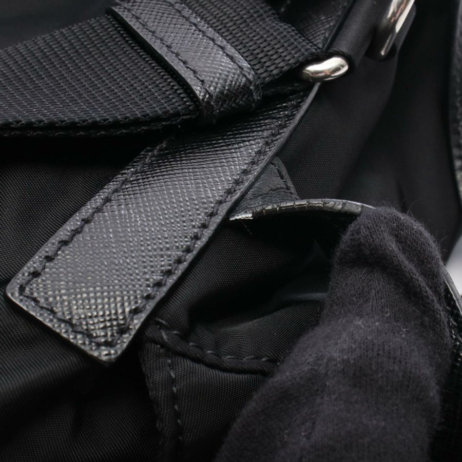 PRADA Re-Nylon 單肩背包 2VZ110 尼龍皮革 黑色 二手 男款-7