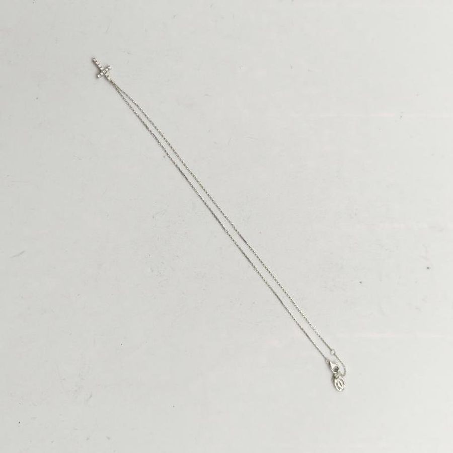 CARTIER 18K白金鑽石Symbol系列十字架項鏈小號-5
