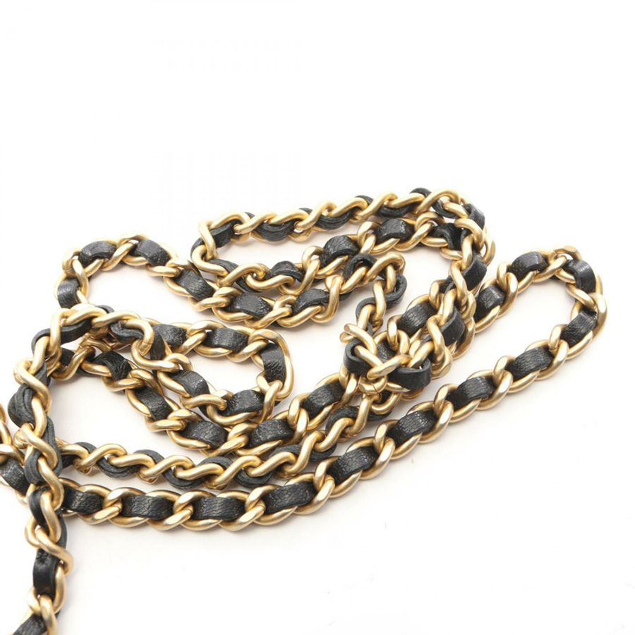 香奈兒 (CHANEL) Matelasse Icon Charm 鏈條肩背包，羊皮材質，黑色，二手，女士款，金色五金配件-9
