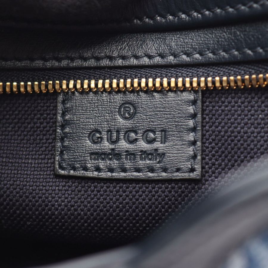 GUCCI Moonside GG 牛仔布手提包 786015 皮革 藍色 海軍藍 二手 女士-3