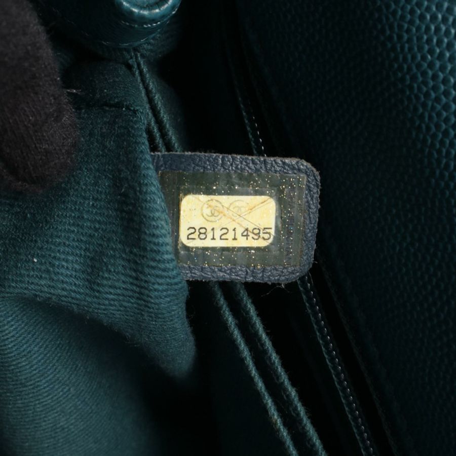 香奈兒 Coco Handle Flap Matelasse 2WAY 手提包 A92990 粒面小牛皮 異國皮革 綠色 棕色 二手-4