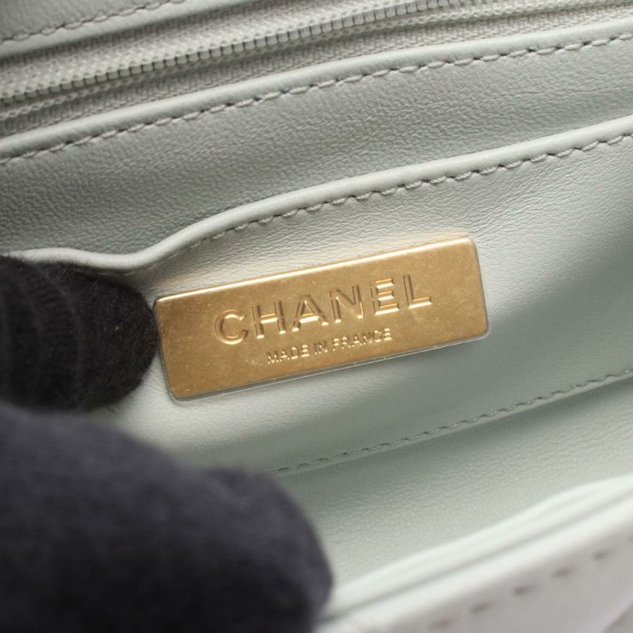 香奈兒 (CHANEL) 絎縫化妝手鍊肩背包 AS3973 皮革 藍色 二手 金色五金 CC-3