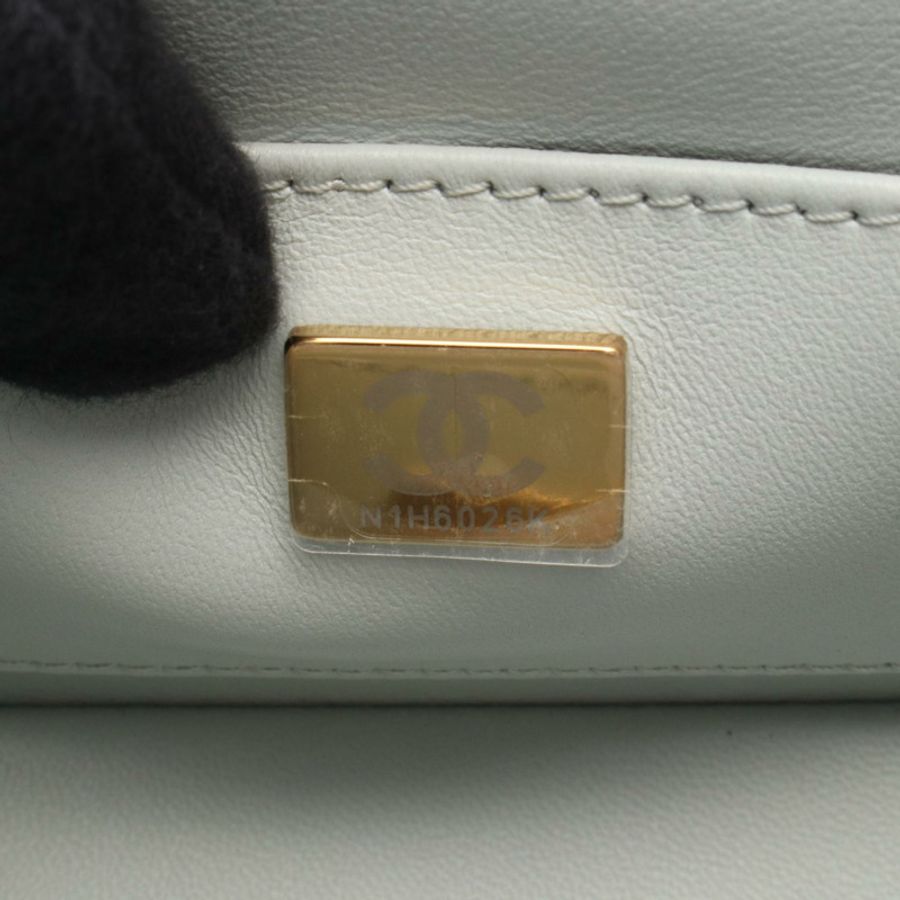 香奈兒 (CHANEL) 絎縫化妝手鍊肩背包 AS3973 皮革 藍色 二手 金色五金 CC-4