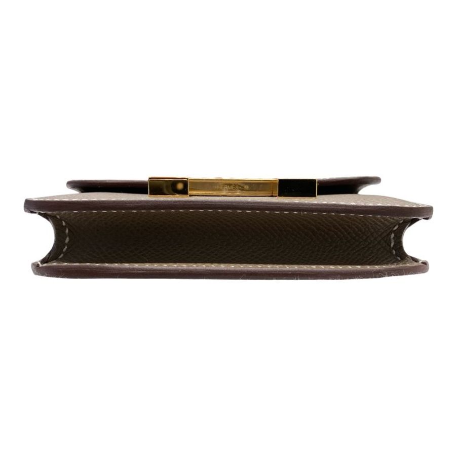 HERMES 愛馬仕 PFEUILLE CONSTANCE SLIM BICO 大象灰 金釦-5