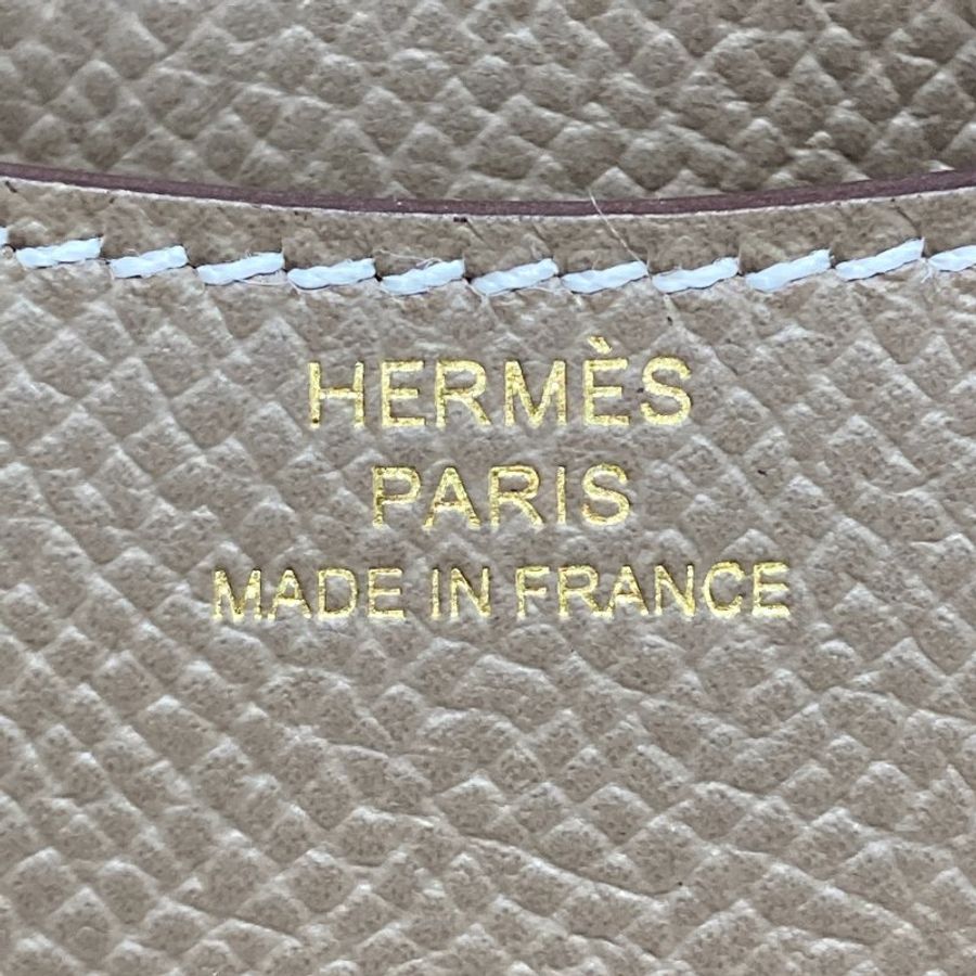 HERMES 愛馬仕 PFEUILLE CONSTANCE SLIM BICO 大象灰 金釦-10