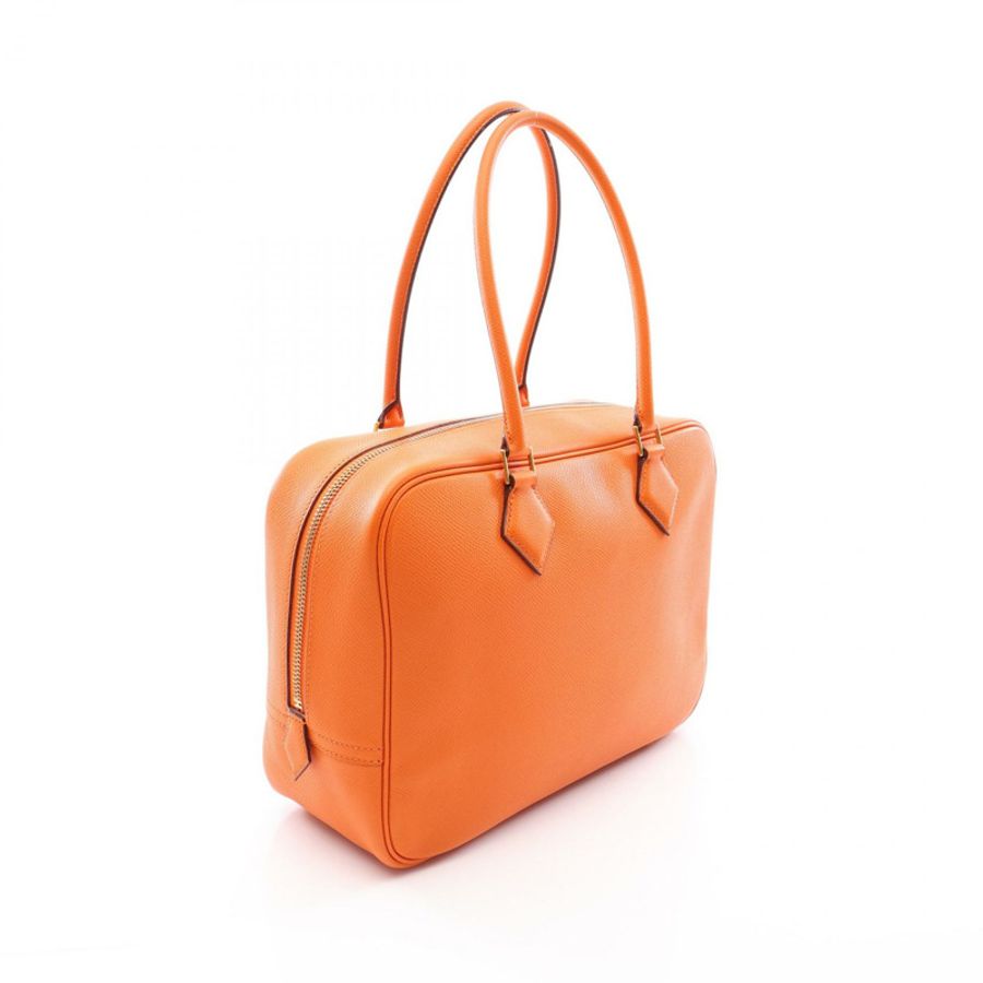 HERMES Purum 28 手提包 Epsom 皮革 橙色 二手 女款 J GHW-1
