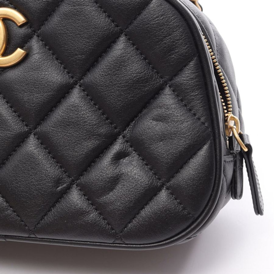 香奈兒 (CHANEL) Matelasse Mini Bowling 鏈條斜背包 AS5572 皮革 GHW BK-5