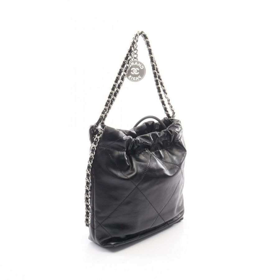 香奈兒 (CHANEL) 22 迷你鏈條斜背包 AS3980 黑色皮革 二手 SHW-1