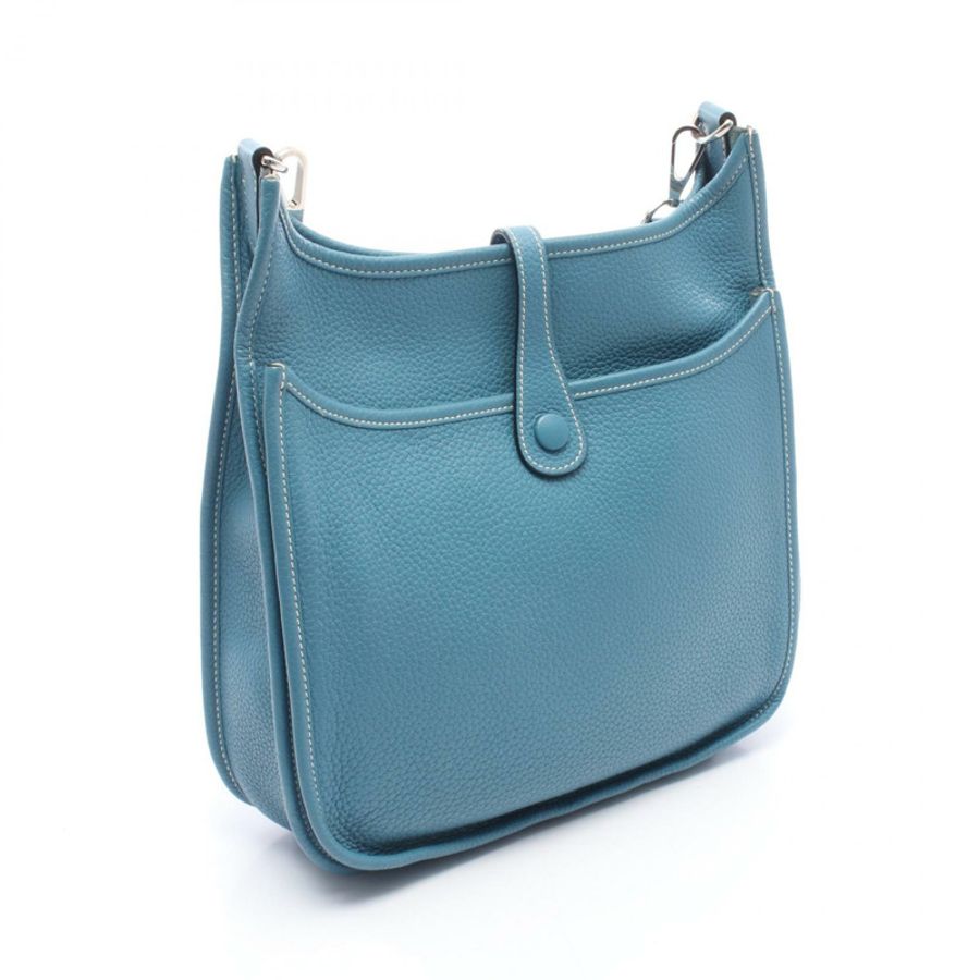 愛馬仕 Evelyne 3 PM 肩挎包 O Taurillon Clemence 藍色牛仔 SHW-1