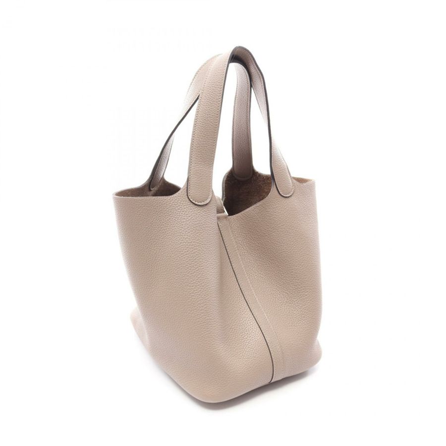 HERMES Picotin Lock 中型托特包 手提包 D Taurillon Clemence Gris 托特勒 SHW-1