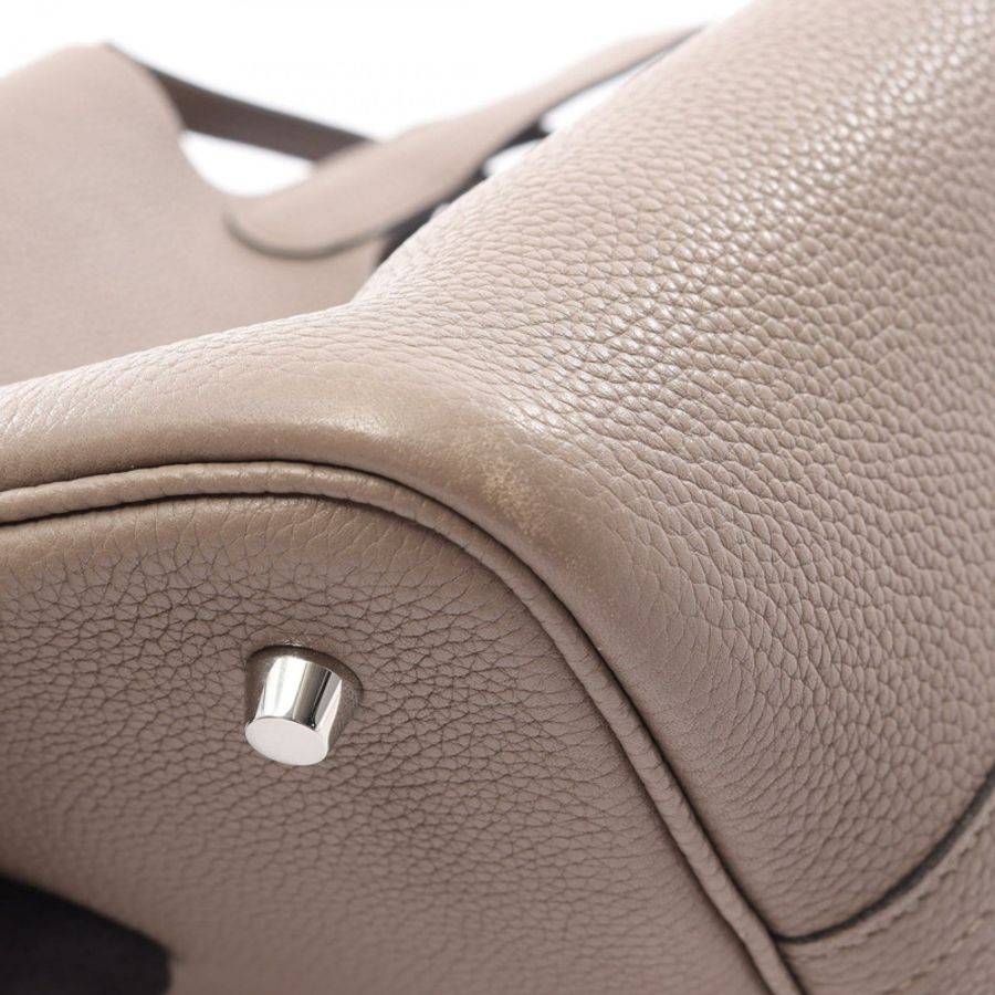 HERMES Picotin Lock 中型托特包 手提包 D Taurillon Clemence Gris 托特勒 SHW-6