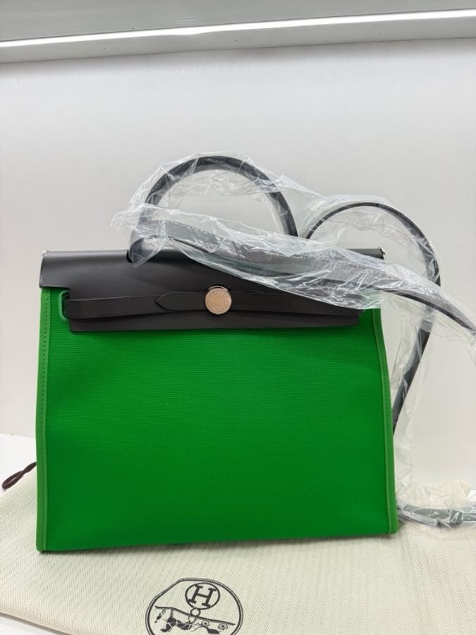 Hermes 愛馬仕Herbag 31竹子綠 Y刻 附件 塵袋-2