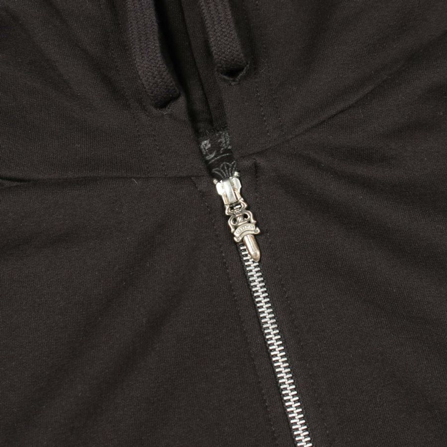 CHROME HEARTS 馬蹄鐵圖案後背印花 - 東京限量版連帽衫,純棉材質,黑色,二手男款-5