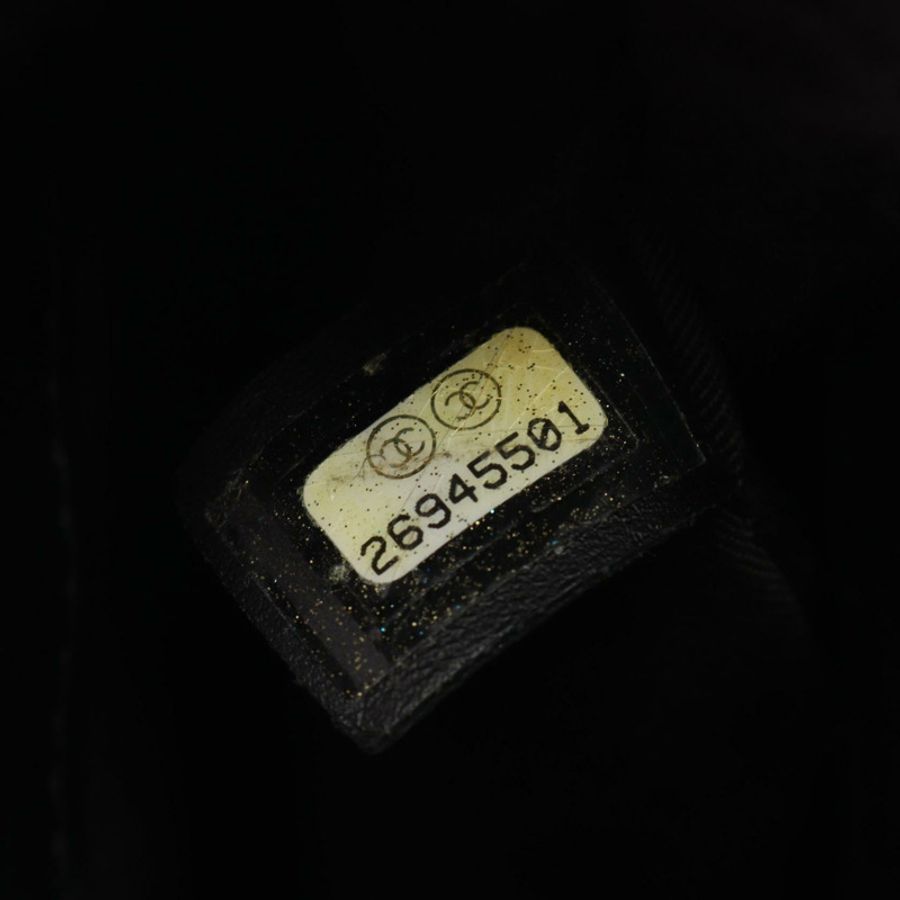 香奈兒 (CHANEL) Matelasse 小號翻蓋鏈條單背包,黑色小牛皮,金色五金,二手,CC標誌-4