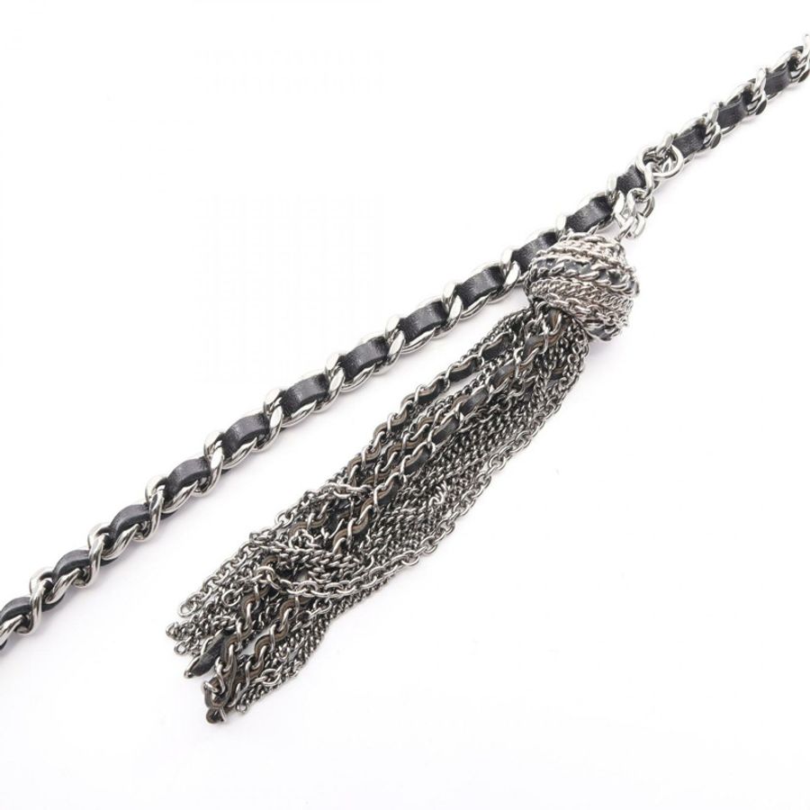 香奈兒 (CHANEL) Matelasse Chain 肩背包，黑色皮革，SHW 五金，二手女款-8