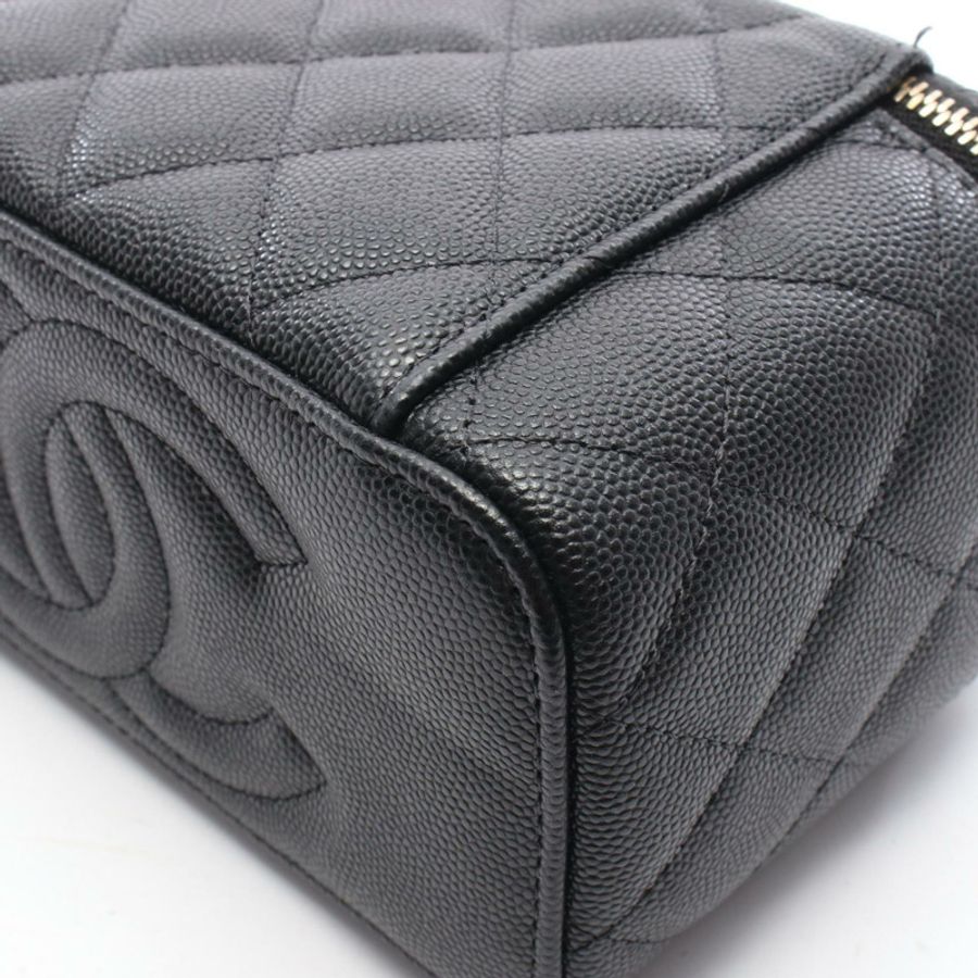 香奈兒 (CHANEL) Matelasse Vanity Chain 肩背包 AP3376 小牛皮 黑色 GHW 二手 CC-6