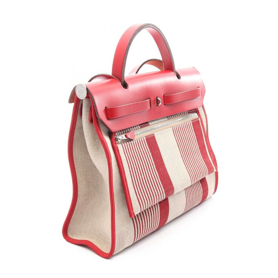愛馬仕 Herbag Zip PM H Vibration 肩包帆布皮革 SHW 二手 D-1