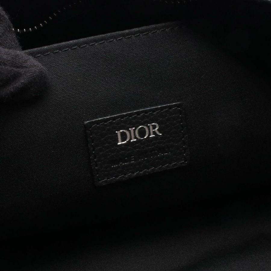 Dior SADDLE Oblique 2-Way Saddle 單肩包，帆布皮革，海軍藍/米色，二手-3