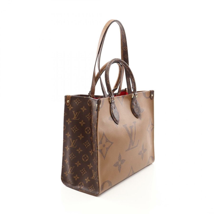 路易威登 On the Go MM 單肩托特包 M45039 Monogram Giant Reverse 棕色-1