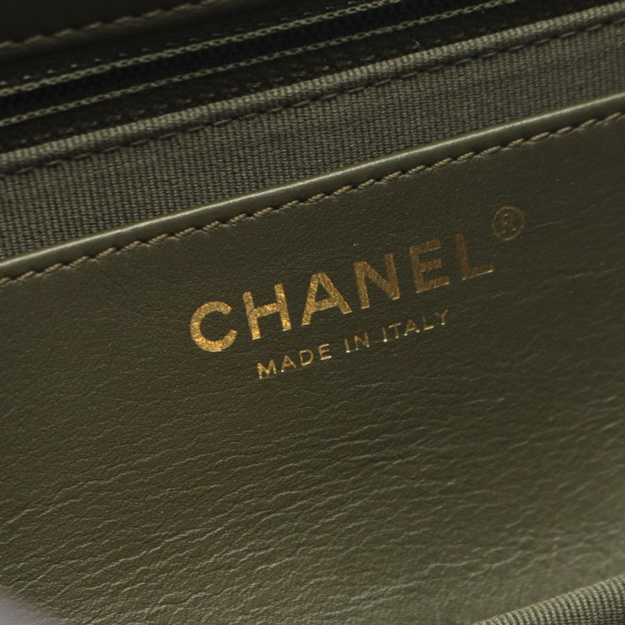 香奈兒 (CHANEL) 絎縫單肩包,羊皮(綿羊皮),卡其色,二手女款-3