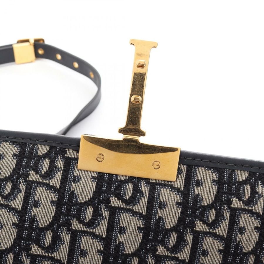 Dior 30 MONTAIGNE Oblique 肩背包 M9203UMOS 帆布皮革 米色 海軍藍 二手 女士-6