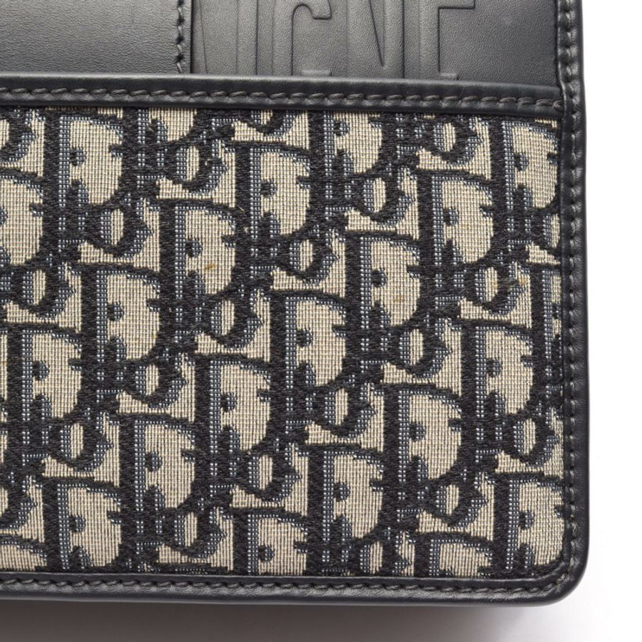 Dior 30 MONTAIGNE Oblique 肩背包 M9203UMOS 帆布皮革 米色 海軍藍 二手 女士-8