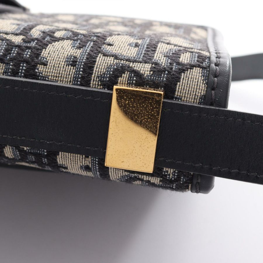 Dior 30 MONTAIGNE Oblique 肩背包 M9203UMOS 帆布皮革 米色 海軍藍 二手 女士-11