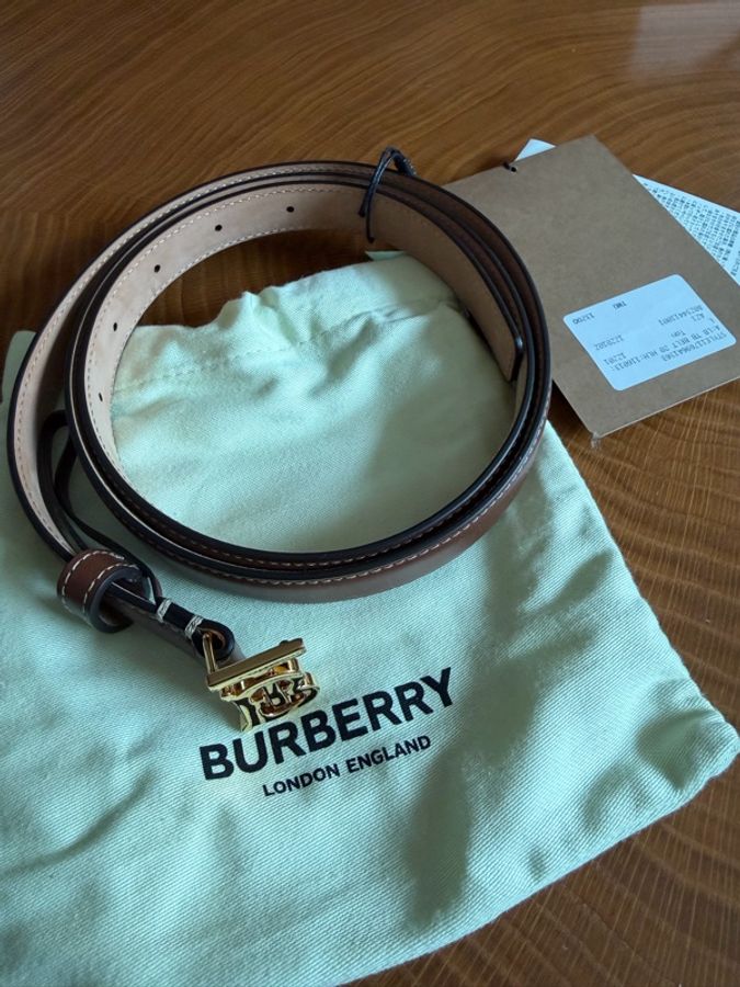 TB Monogram 金屬 Logo 20mm 牛皮皮帶。-7
