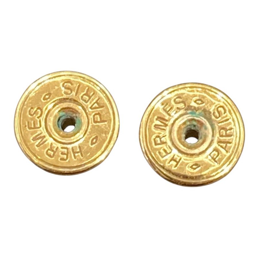 HERMES 愛馬仕 POP H 合金 針式耳環 白色 金-5